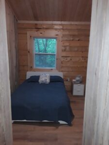 bedroom in new log bldg FR WV