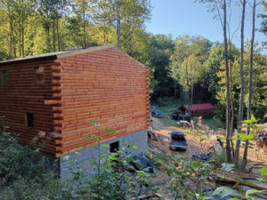 Nearly complete log cabin